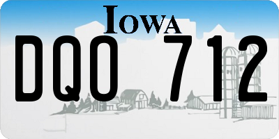 IA license plate DQO712