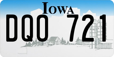 IA license plate DQO721