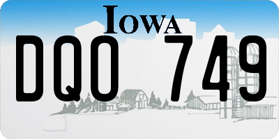 IA license plate DQO749