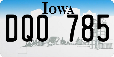IA license plate DQO785