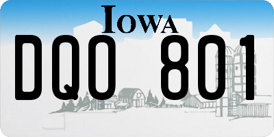 IA license plate DQO801
