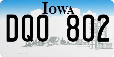 IA license plate DQO802