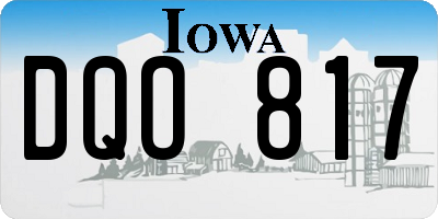IA license plate DQO817