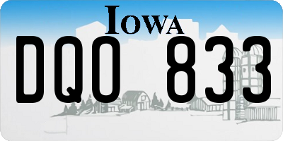 IA license plate DQO833
