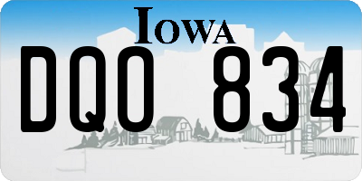IA license plate DQO834
