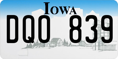 IA license plate DQO839