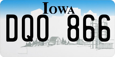 IA license plate DQO866