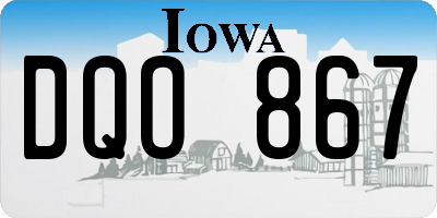 IA license plate DQO867