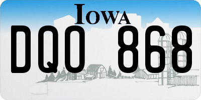 IA license plate DQO868