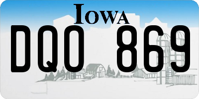 IA license plate DQO869