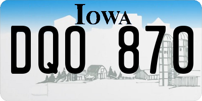 IA license plate DQO870