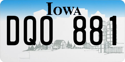 IA license plate DQO881
