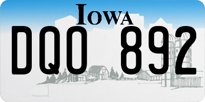 IA license plate DQO892