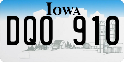 IA license plate DQO910