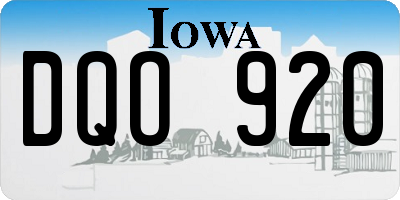 IA license plate DQO920
