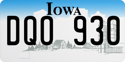 IA license plate DQO930