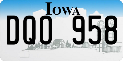 IA license plate DQO958