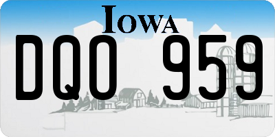 IA license plate DQO959