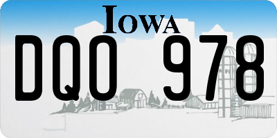 IA license plate DQO978
