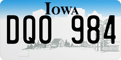 IA license plate DQO984