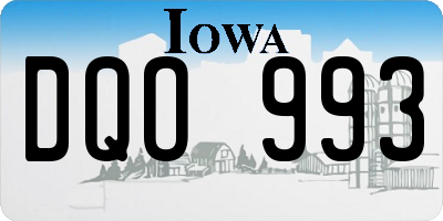 IA license plate DQO993
