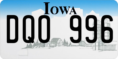 IA license plate DQO996