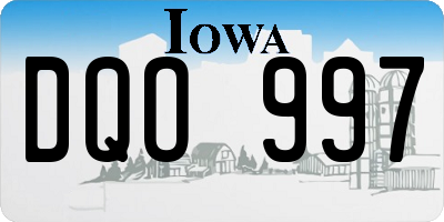 IA license plate DQO997