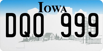 IA license plate DQO999