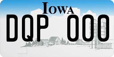 IA license plate DQP000