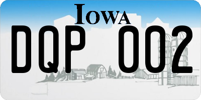 IA license plate DQP002