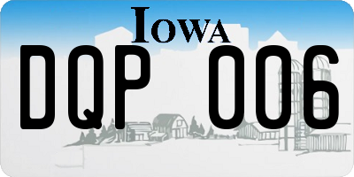 IA license plate DQP006