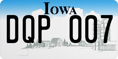 IA license plate DQP007