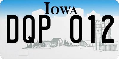 IA license plate DQP012