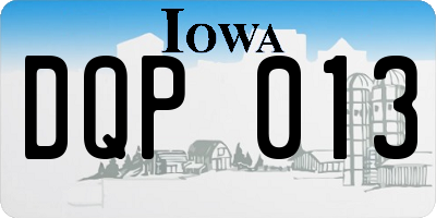 IA license plate DQP013