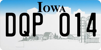 IA license plate DQP014