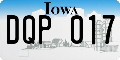IA license plate DQP017