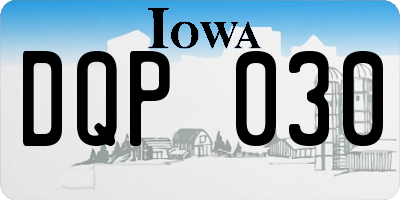 IA license plate DQP030