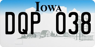 IA license plate DQP038