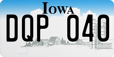 IA license plate DQP040