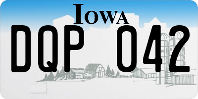IA license plate DQP042
