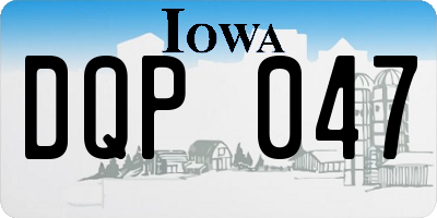 IA license plate DQP047