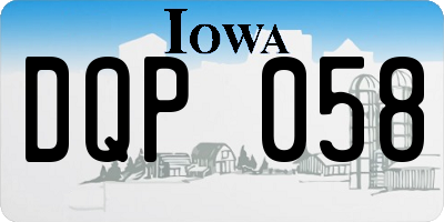IA license plate DQP058
