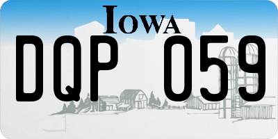 IA license plate DQP059