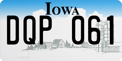 IA license plate DQP061