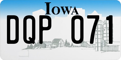 IA license plate DQP071
