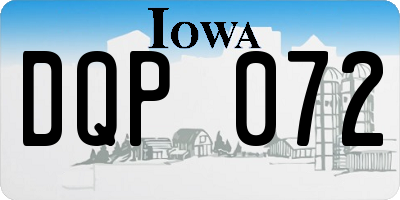 IA license plate DQP072