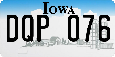 IA license plate DQP076