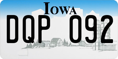 IA license plate DQP092