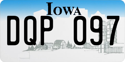 IA license plate DQP097