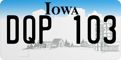 IA license plate DQP103
